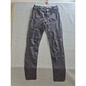 Lowrys Farm Motorcycle Jeans Womens 26 Gray Denim Medium Wash Skinny Leg